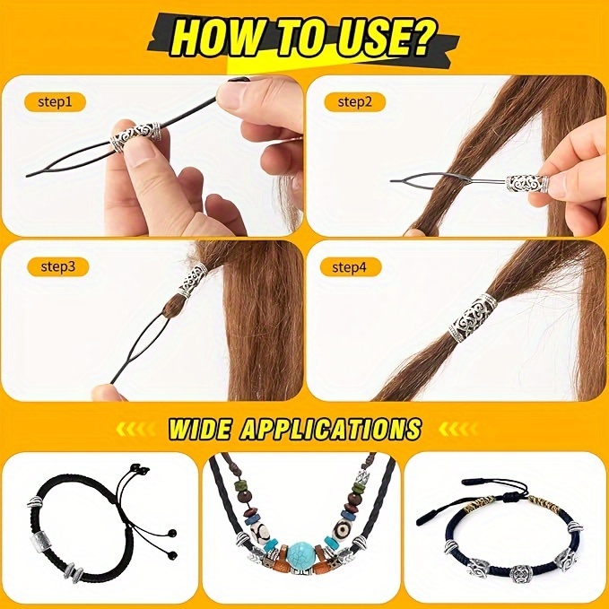   WIG 81pcs Viking     &   Ornaments   - Преміальні прикраси для   та аксесуари для дредів, прикраси для локів для жінок, аксесуари для плетіння, намистини для бороди для чоловіків, коси, локи, прикраси для любителів вікінгів, детальніше 6