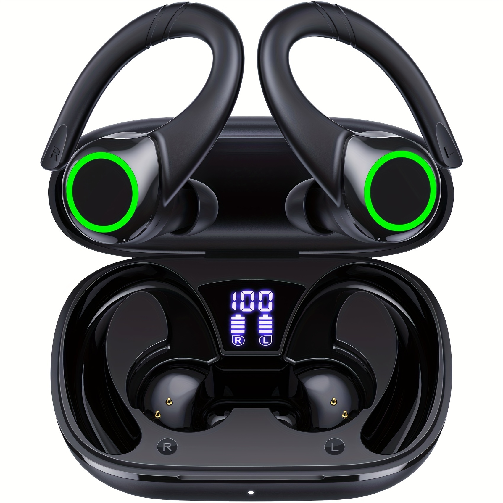 

Wireless Earbuds Sports Earphone Wireless With Led Display 400mah Charging Case 64 Hrs Playback In-ear Headphones Built-in Mic For Running/working