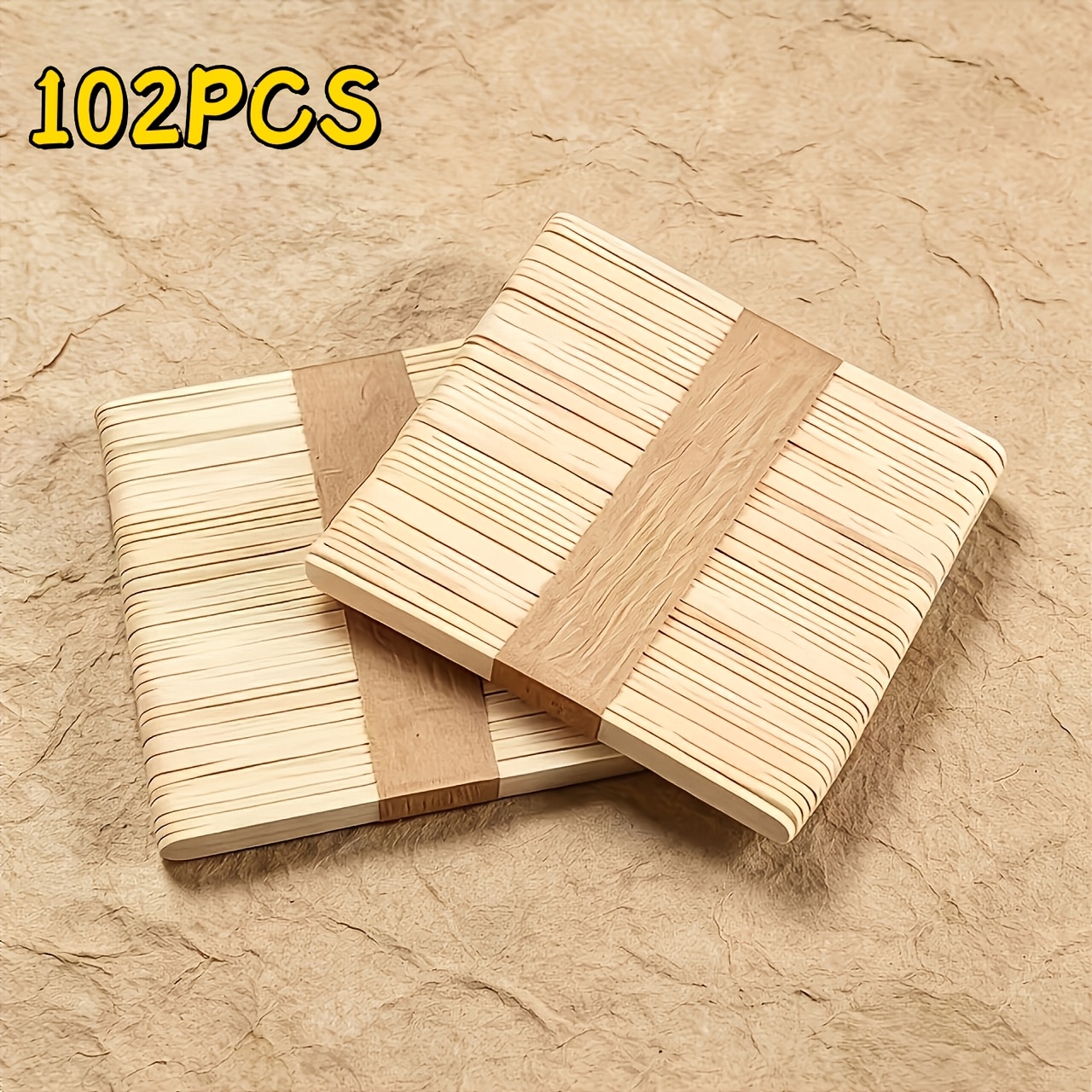 TEMU 102pcs Natural Wooden Handcrafted Sticks, Wooden Rods, Suitable For Crafts, Home Art Projects, Classroom Supplies