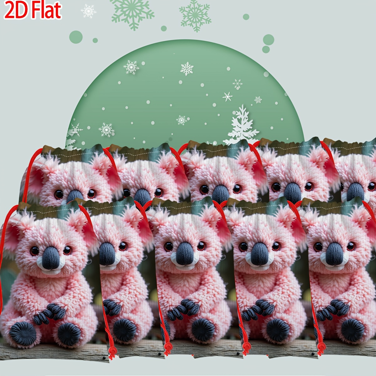 2D Flat Pink Koala Plush Toy Gift Bag