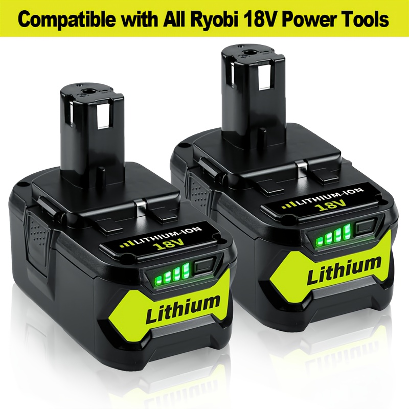 TEMU 1/2 Pack 18v 7.0ah Lithium-ion Battery Replacement, Led Charge Level Indicator, Compatible With 18v One+ Power Tools, Rechargeable 18650 Series,