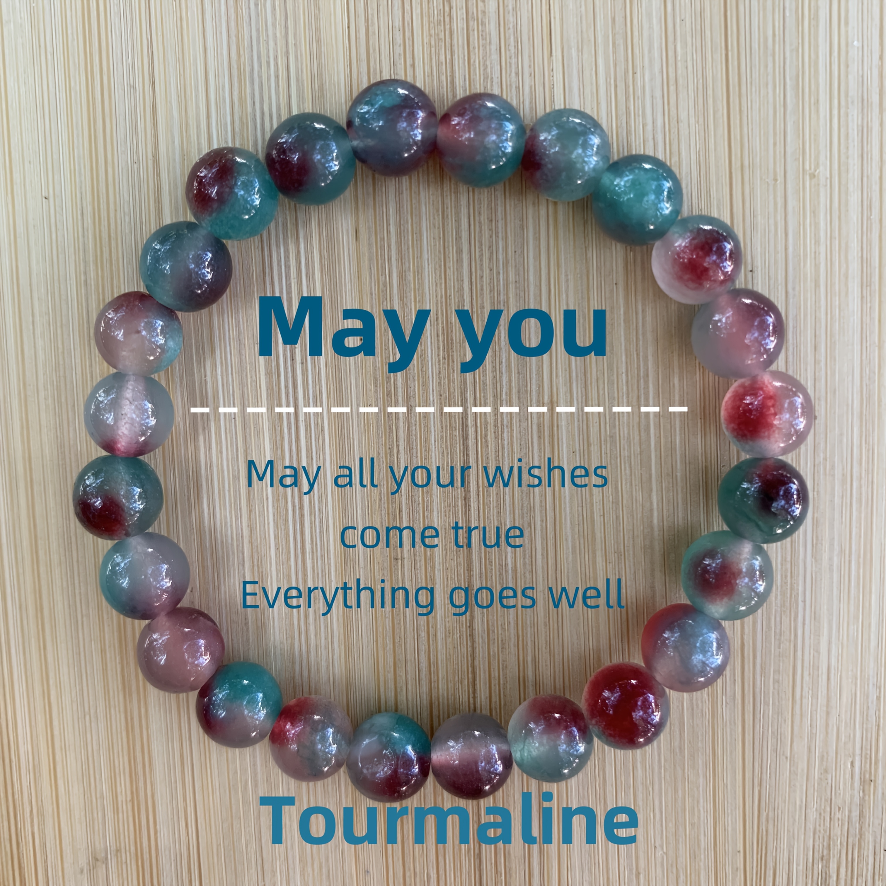 

Bohemian Stone Beaded Elastic Bracelet - "may All , Well" Charm, Good Luck Bracelet For , Everyday Jewelry|bohemian Bracelet|elastic Bracelet