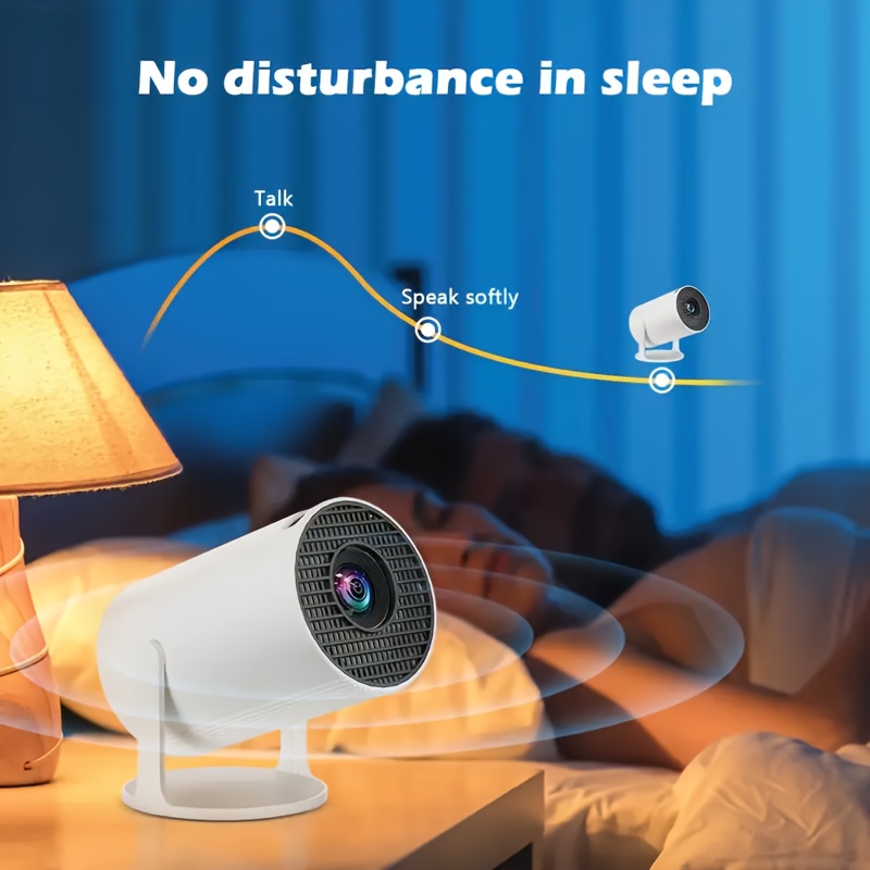 Projecteur Compact avec Wifi et Sans Fil, Capacité Locale Full HD 1080P, Support Portable 4K, un Support Réglable à 210°, Correction Automatique du Trapèze et une Conception pour le Dépoussiérage et la Dissipation de la Chaleur