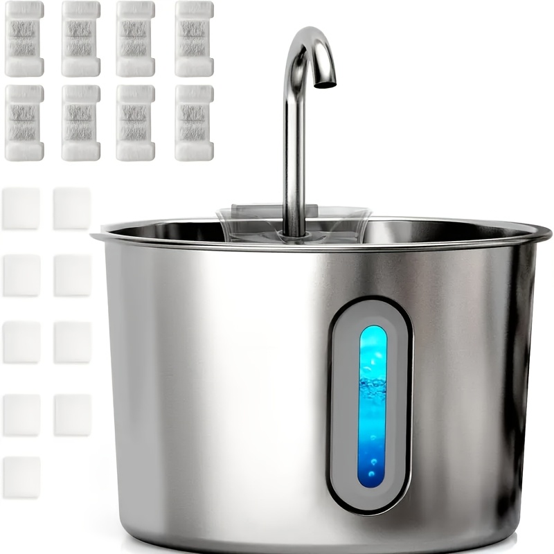 TEMU Stainless Steel For Cat Water Fountain, 74oz (2.2l) Automatic Pet Water Dispenser For , Water, Bpa-free, Durable , Perfect For Small Animals, Homes, For Cat Water Fountain