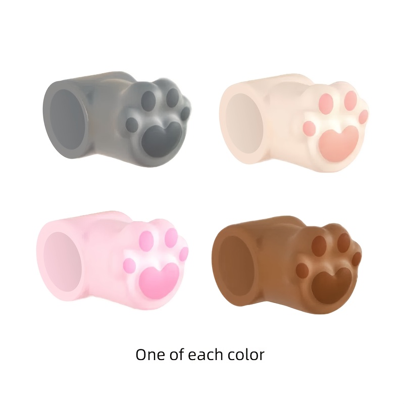 Image of 4pcs Cat Paw , Soft Silicone Door Knob Covers, Anti-collision Protector Pad For Wall Protection - Prevents Noise, Dents And Scratches On Home, Office, Bedroom, Bathroom Doors