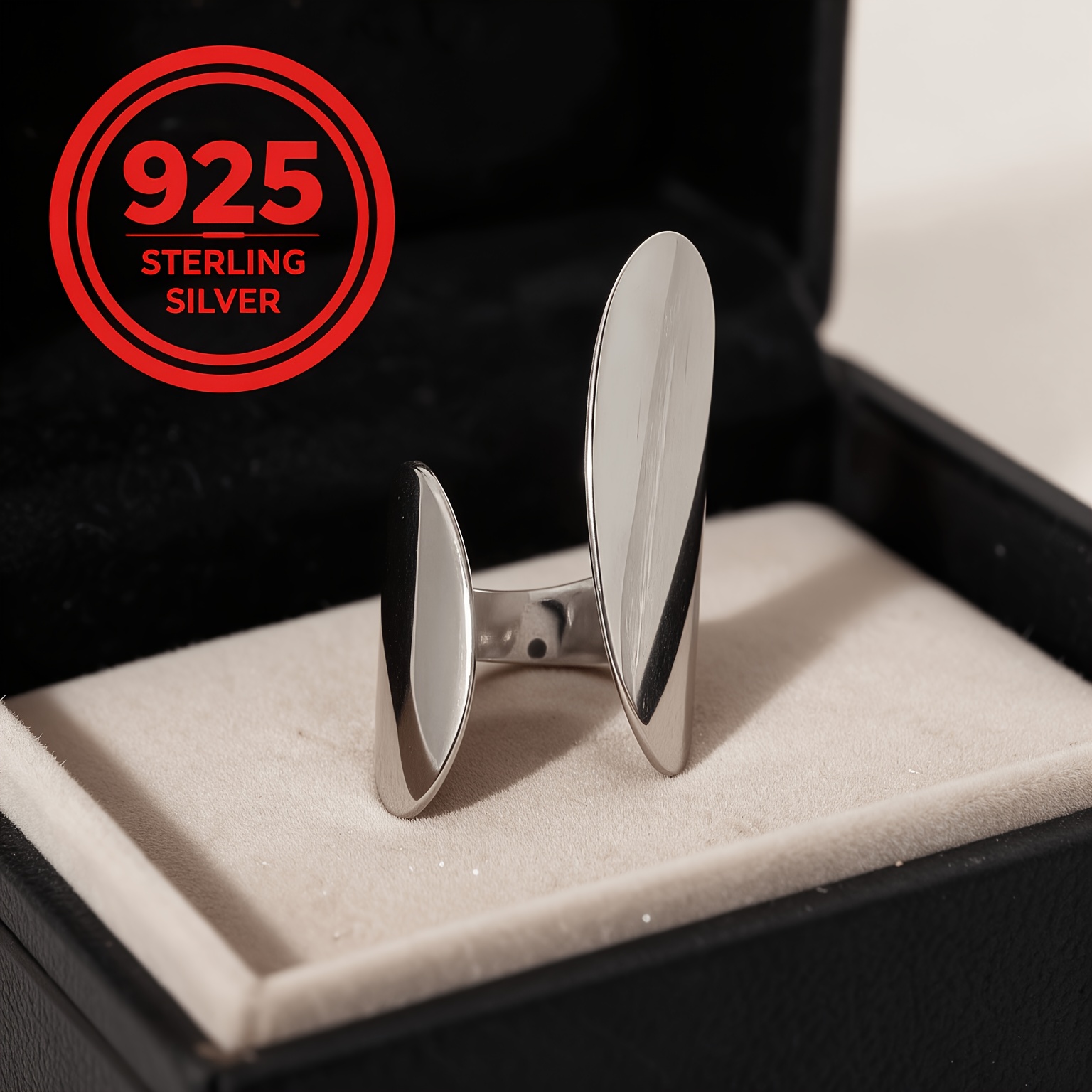 Women's 925 Silver Irregular Geometric Polished Ring