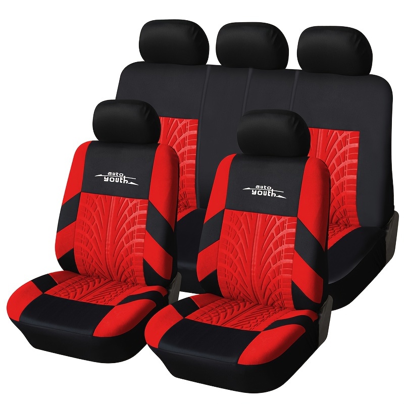 TEMU 2/5pcs Universal Car Seat Cover Polyester Seat Covers Fashionable Decoration Of Seat Cover Design