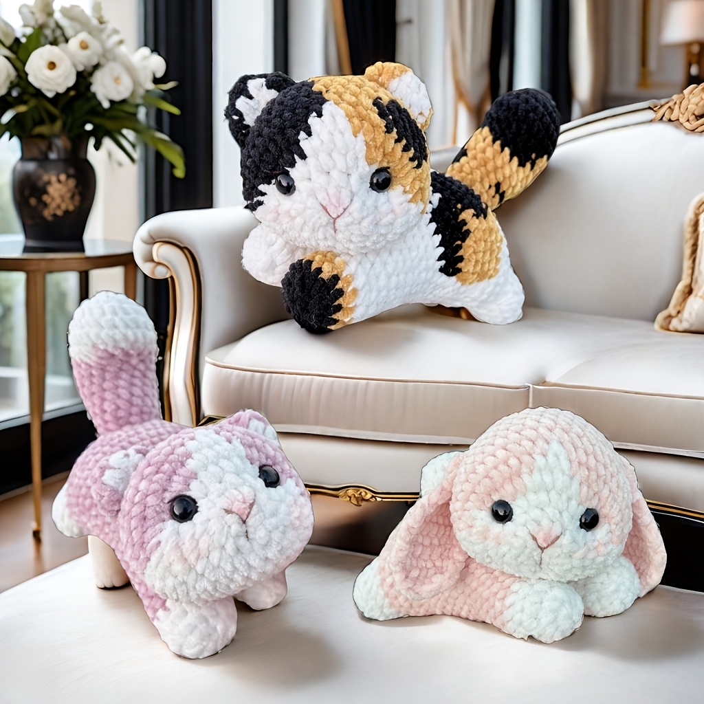 

3pcs Crochet Kit - Amigurumi , , - Diy Decor Craft Set With Hooks, Yarn, Patterns & Video Tutorial - Fabric Crafting - Perfect Gift For Holidays ( )