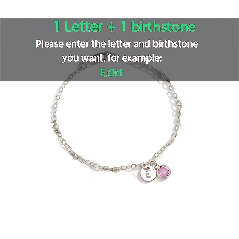 Customizable Bracelet with Personalized Letters and Birthstones