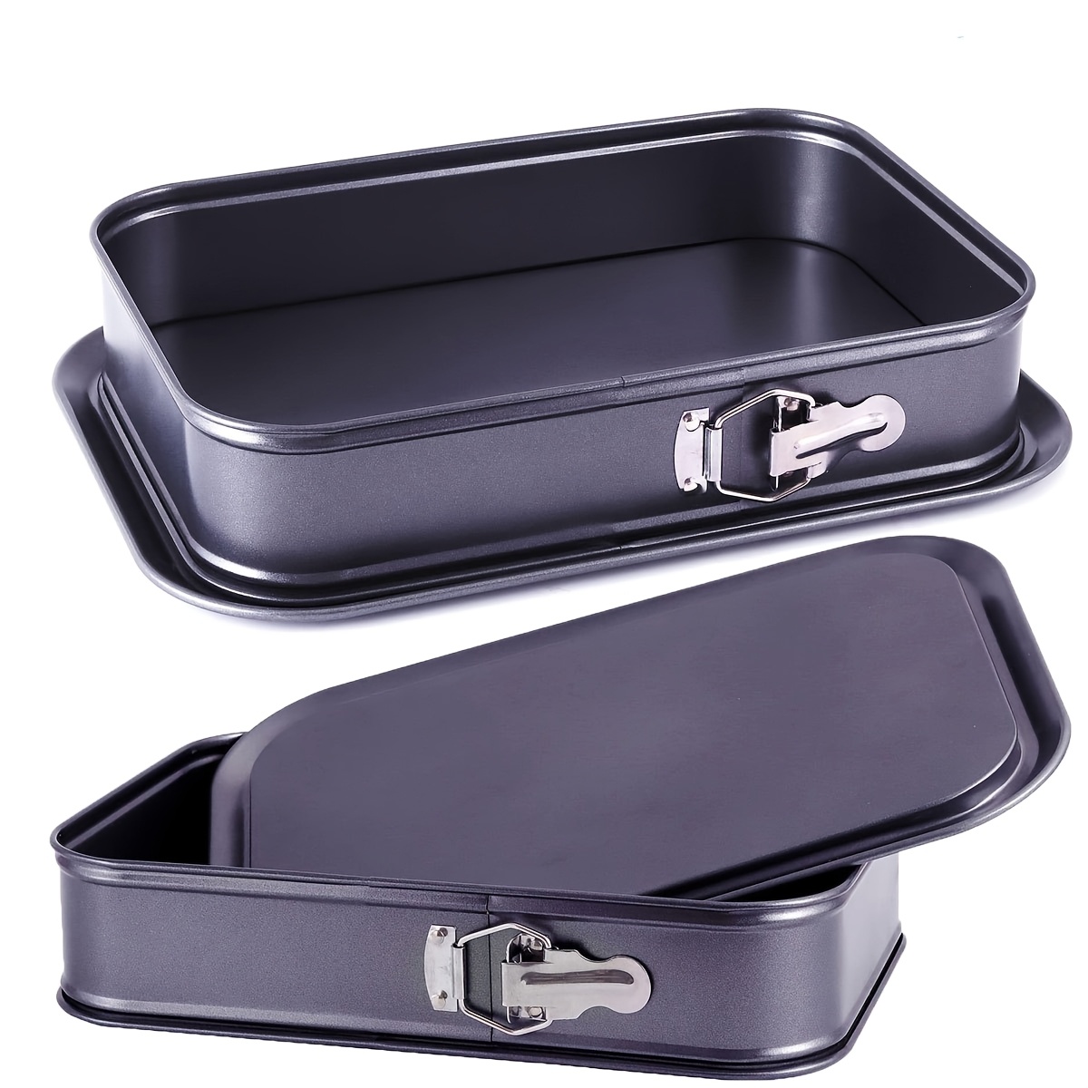 

1pc Steel Rectangular Springform Pan 14x9- - Oblong & Removable Bottom, , Safe Bakeware For Christmas, Halloween, Thanksgiving, , 's Day, Day