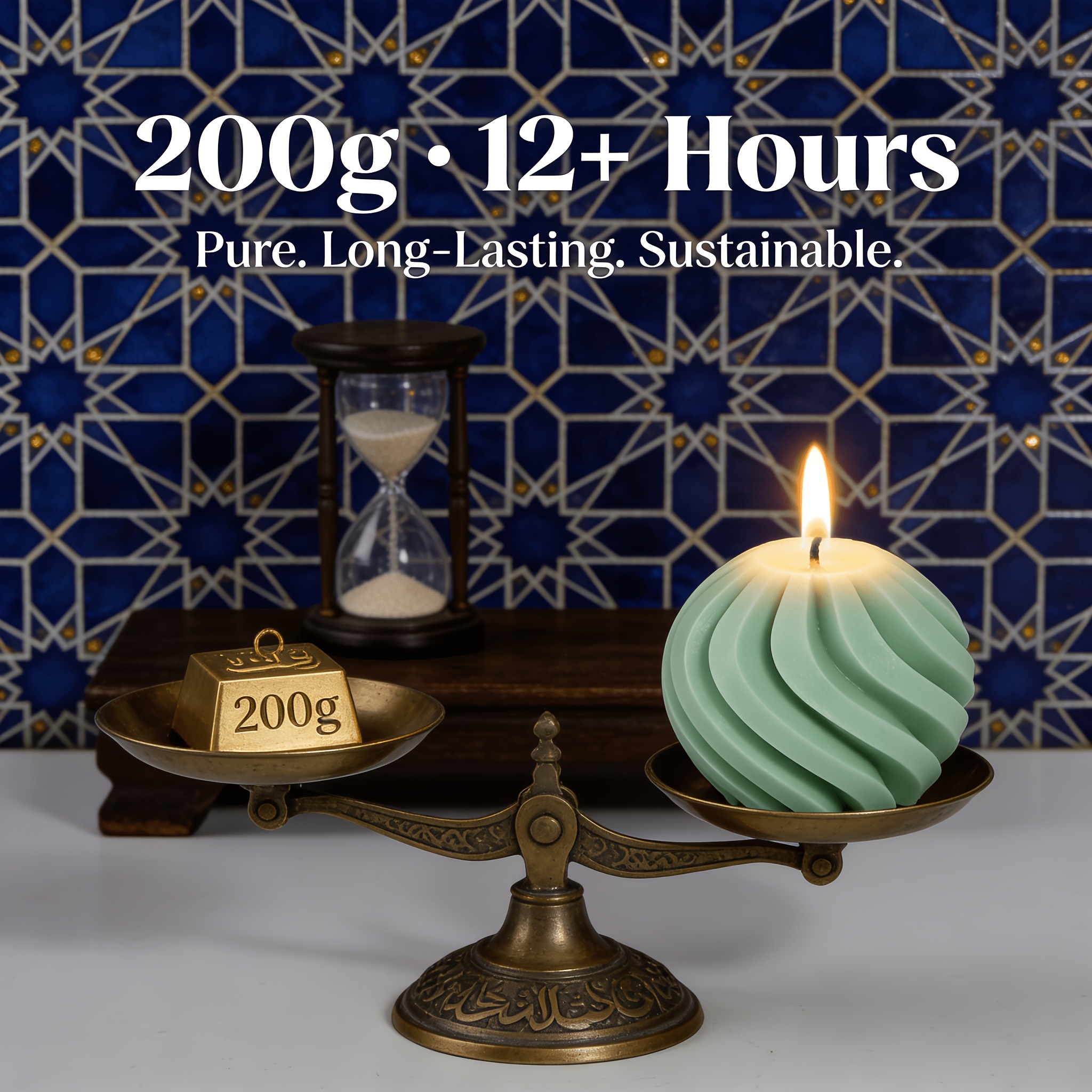 Floral Scented Candle 200G - 12+ Hour Burn Time - 3D Geometric Spiral Design Green Scented Candle for Home Decor, Living Room, Bedroom, Spa Gift - Clean Burning And Fresh Atmosphere