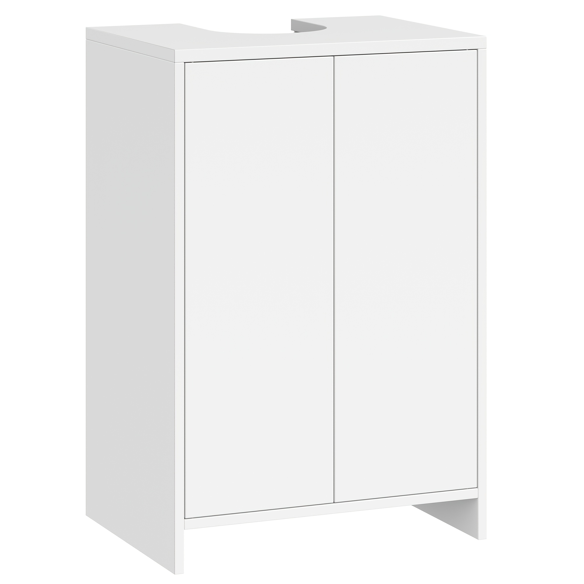 Double-door Bathroom Cabinet | Adjustable Shelves, Practical Storage Space, Freestanding, Modern Minimalist Style, 30 X 40 X 60 Cm, Made Of Artificial Board And Hardwood