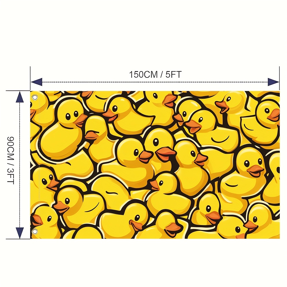 TEMU 1pc, Fashionable Flag Yellow Rubber Duck, Polyester For Festival,dorm,party,,decoration,university Dormitory Decoration