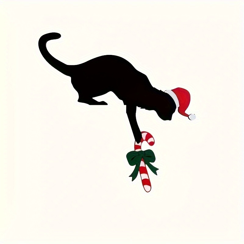 

Cat-shaped Christmas Decor - Wood, For & , For Christmas