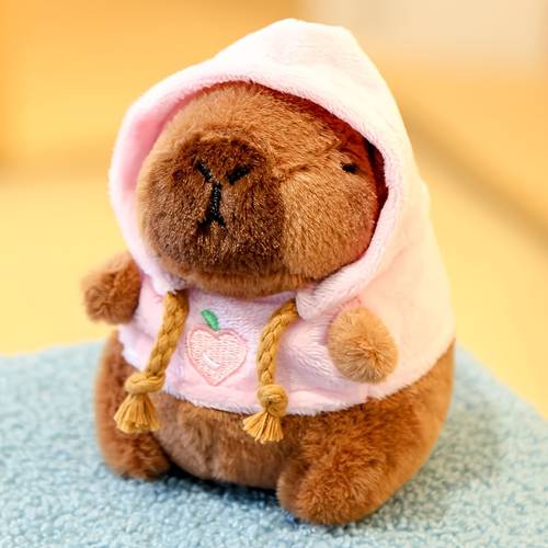 1pc cute dressing capybara plush pet toy with hoodie design