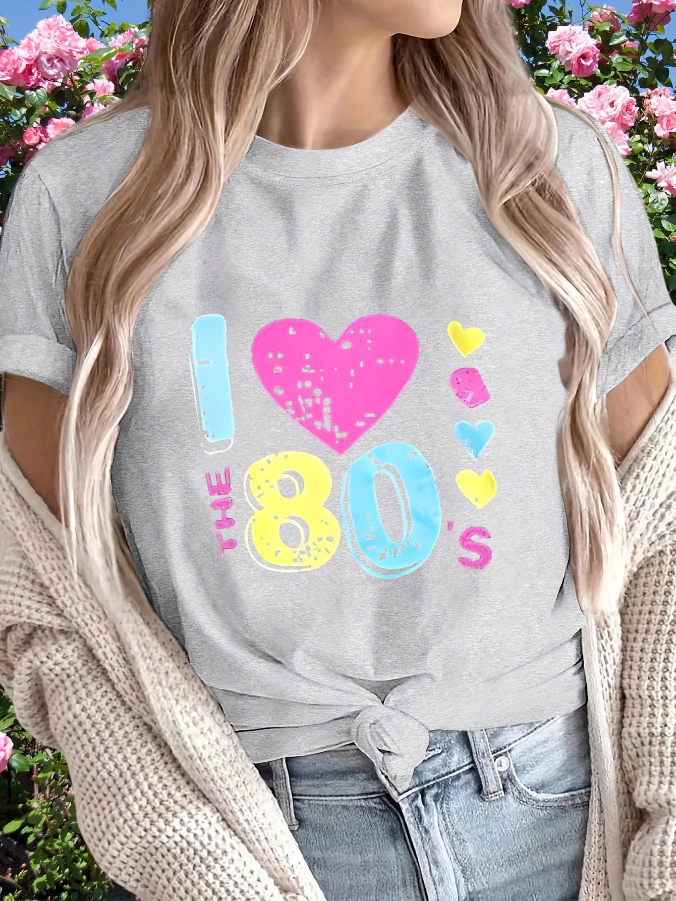 kvinnenes 80 talls retro grafisk t skjorte jeg 80 - Temu Norway, image size:800x1066
