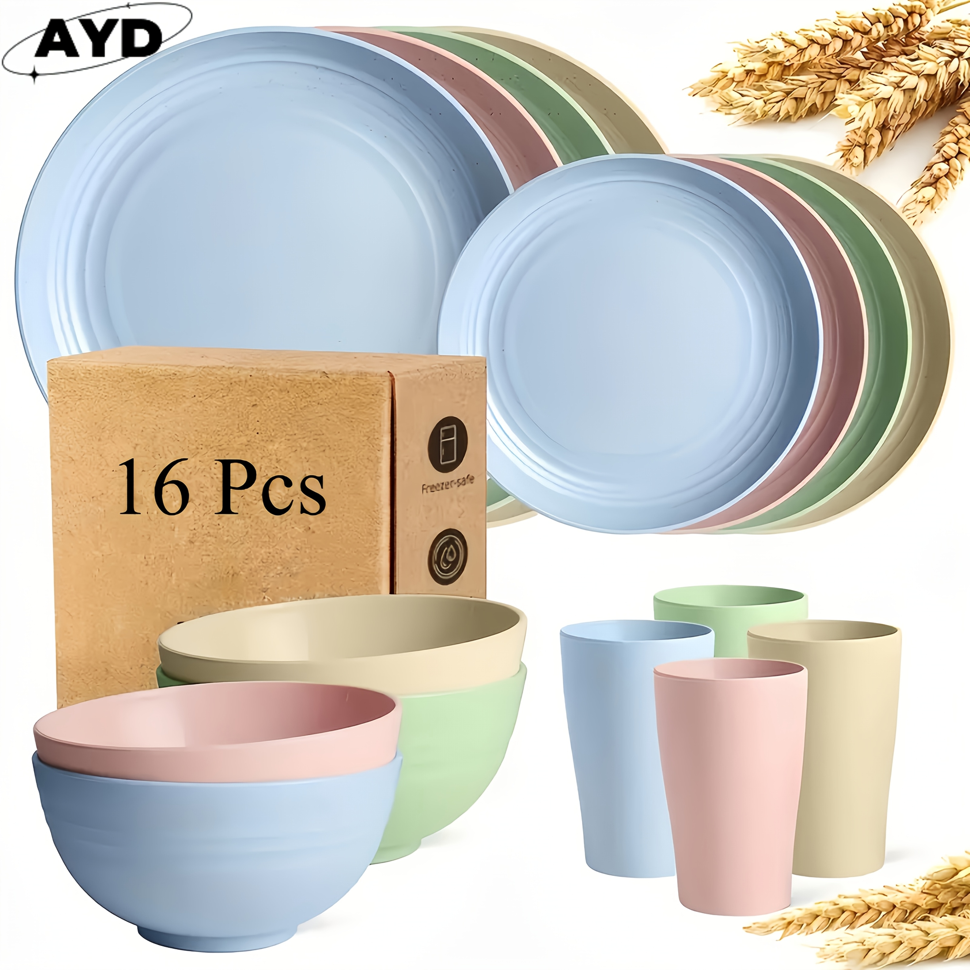 32/16pcs Wheat Straw Large Size Dinnerware Set, Service For 8/4, Kitchen Accessories, Unbreakable Modern Dish Set-Plate/Dessert Plate/Bowl/Cup, Dishwasher And Microwave Safe, Lightweight Tableware, Perfect Camping And Everyday Use, Gifts For Men 10 32/16pcs Wheat Straw Large Size Dinnerware Set, Service For 8/4, Kitchen Accessories, Unbreakable Modern Dish Set-Plate/Dessert Plate/Bowl/Cup, Dishwasher And Microwave Safe, Lightweight Tableware, Perfect Camping And Everyday Use, Gifts For Men - Image 10