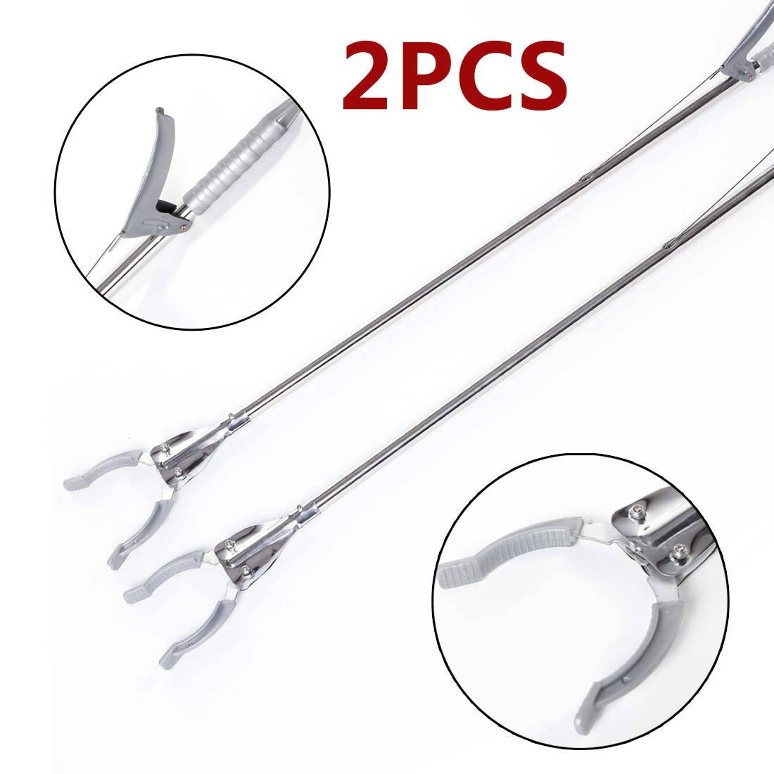 2x94cm Greifzange Müllzange Greifhilfe Metall Greifarm Müll Greifer Abfall Zange
