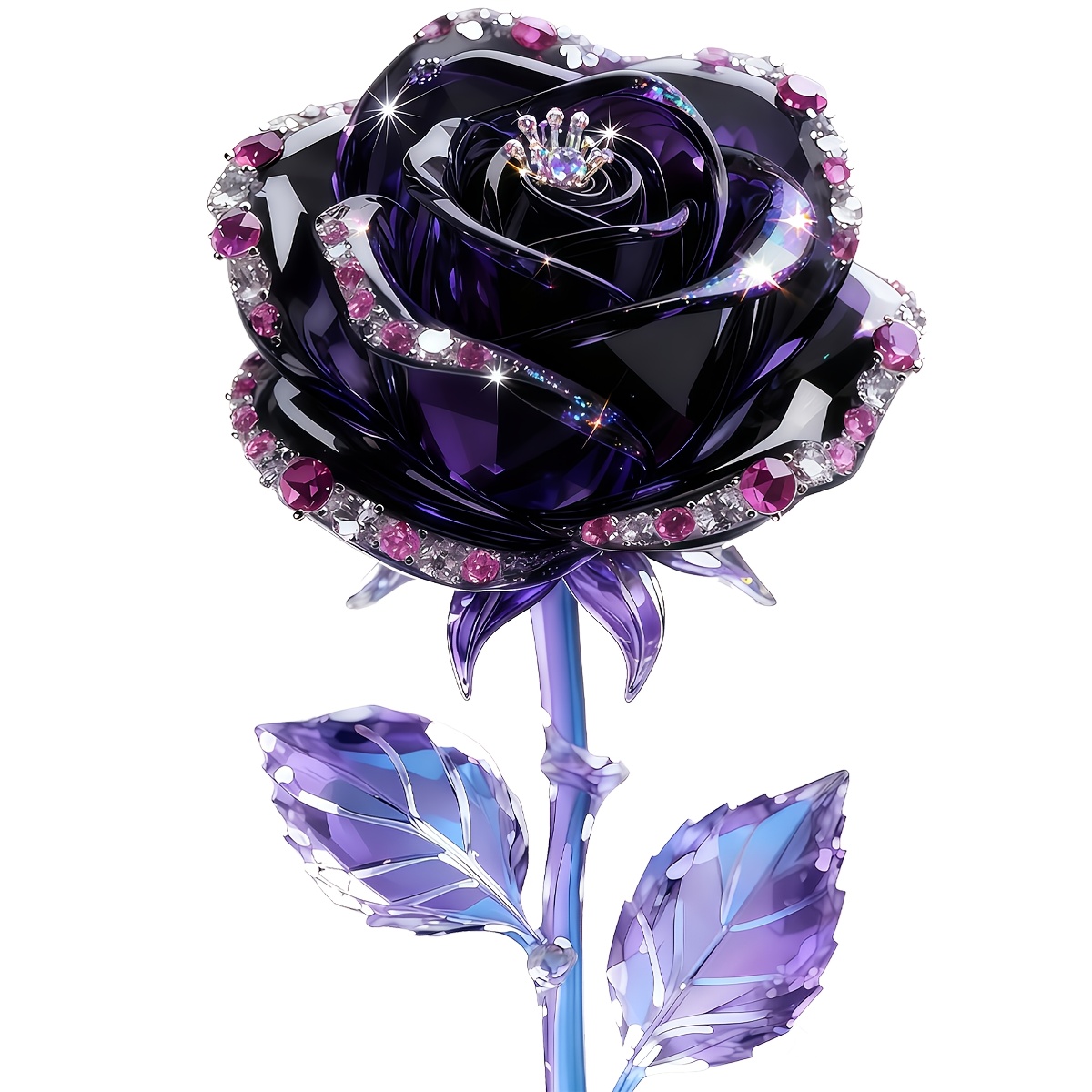 TEMU 6-inch Black And Purple Decorative Rose Pattern | Self-adhesive Sticker For Cars, Motorcycles, Laptops, Doors, Windows, Walls, Luggage, Glass | Valentine's Day Decorations, Dream Theme, Glossy