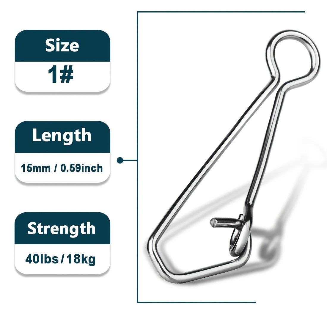 TEMU de pêche 49 pièces en acier inoxydable pour eau salée, connecteur de leurre d'hameçon, accessoire de pêche, pince à verrouillage rapide, lests
