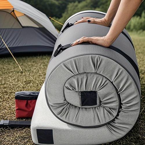 memory foam camping mattress pad cell portable sleeping mat for adults roll up floor mattress for guest tent suv cot foldable for camping travel multi use