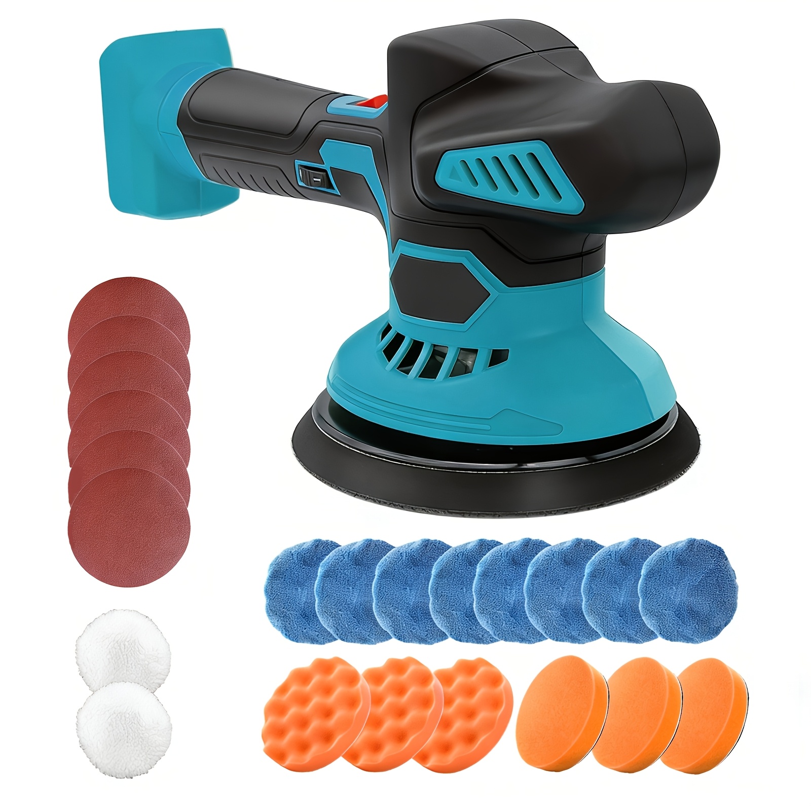 Image of 200w Cordless Buffer Polisher, For Makita , 6 Inch Rotary Car Buffer Polisher, Extra 13pcs Accessories, 6 Variable Speed For Polishing Waxing (no Battery)