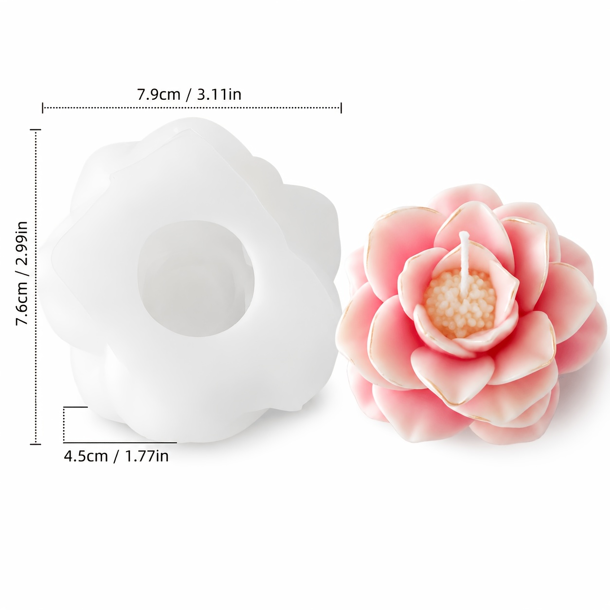 TEMU Fdudf 3d Blooming Mold Suitable For Candle Making & Resin Crafts, Silicone Mold With , Irregular Shape For Diy Wedding Decor, Valentine's Gifts,
