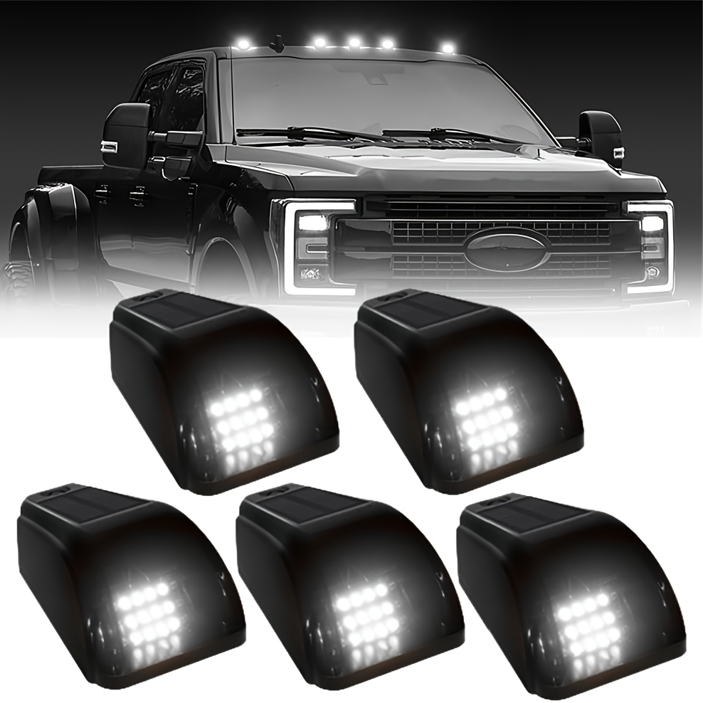 TEMU 5pcs Multicolour Light Wireless Solar Powered Cab Lights With Motion Vibration Sensor For Truck For Truck Cab Roof Lights For Car Cab Lights For