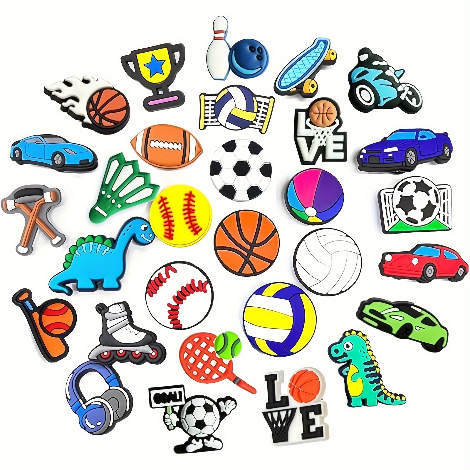 

27pcs Shoe Charms Set, Decorations, Pvc Accessories For Crocs & Bracelets, & ,