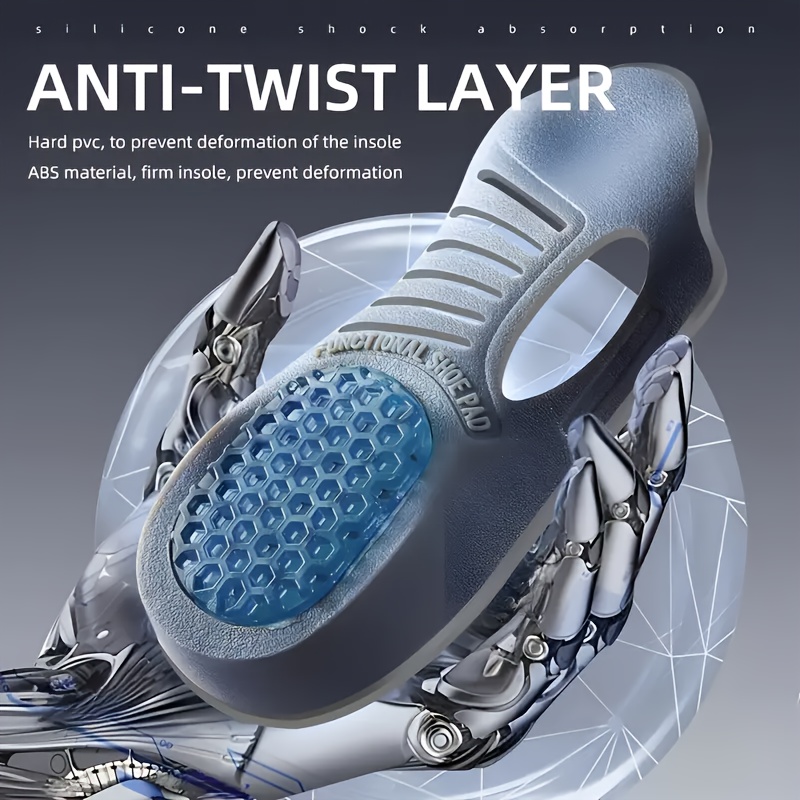 1 Pair EVA Gel Insoles for Sports and Work - Anti-Slip, Shock-Absorbing, Twist-Resistant, Thickened Support - Unisex for Basketball and Everyday Use