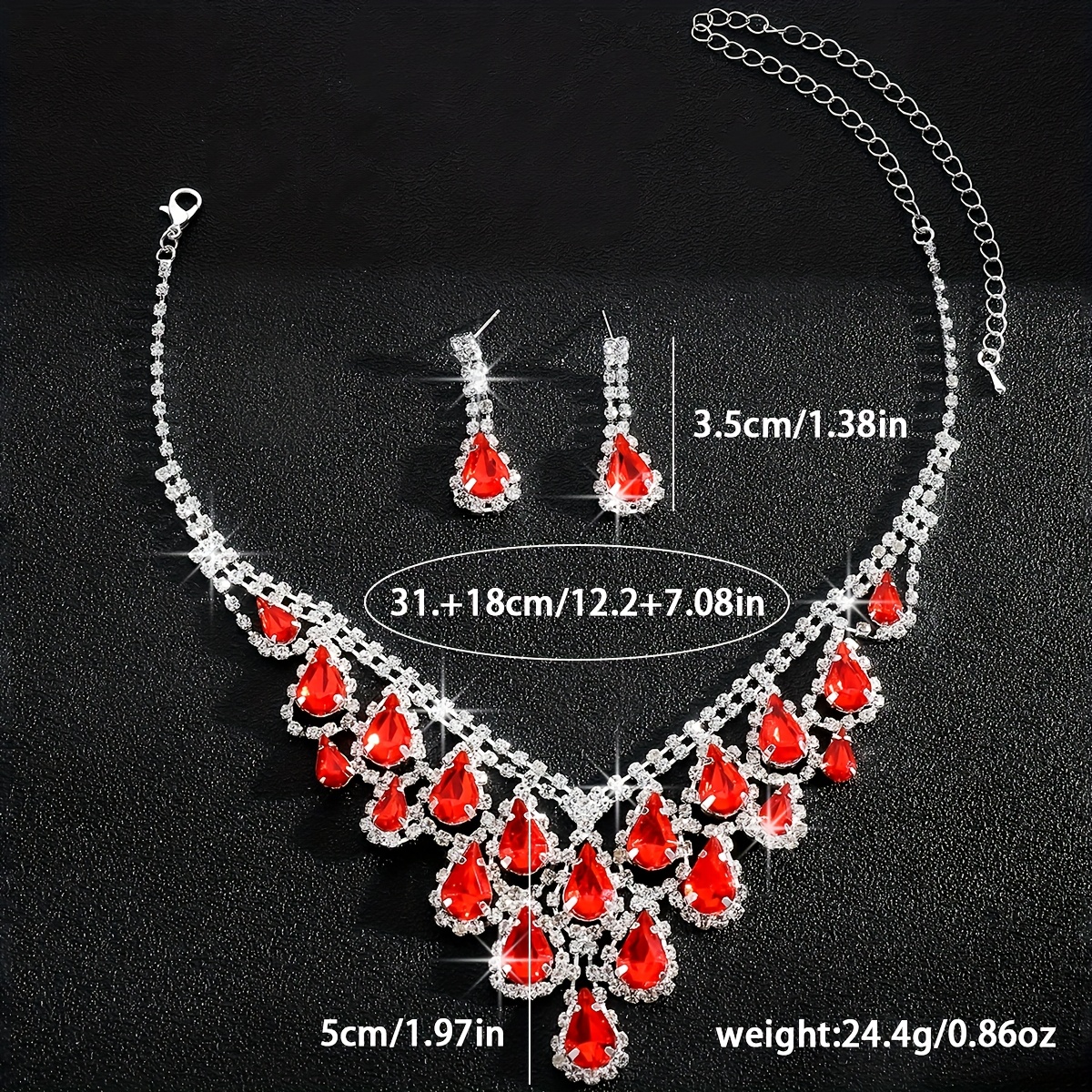 Elegance Water Drop Tassel Necklace and Earrings Set