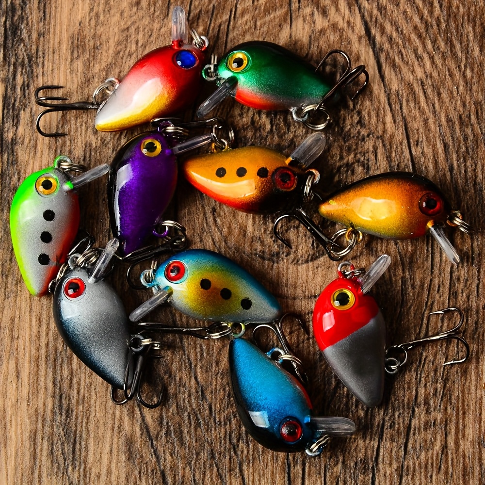 TEMU 10pcs Mini Crankbaits Fishing Lures - Sinking Wobbler Baits With Noise, Realistic Design For Pike, , Trout - Trolling & Casting Hard Artificial
