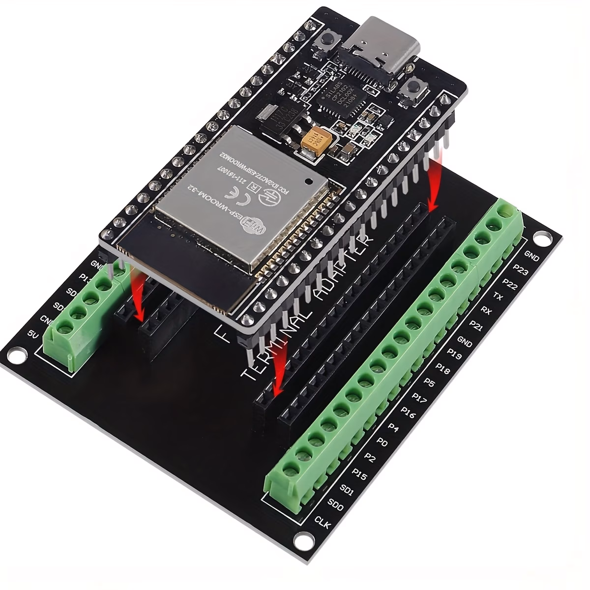 סט 1/2/3 יחידות esp- -32 esp32 esp-32s לוח פיתוח ממשק type c esp- -32 עם לוח שבירה esp32 מגן מתאם טרמינל ל-esp32 30 פרטי מוצר 2