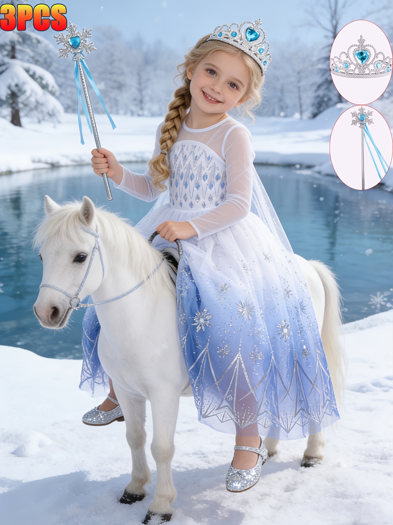 navy blue dress for baby girl Light Blue Snowflake Dress