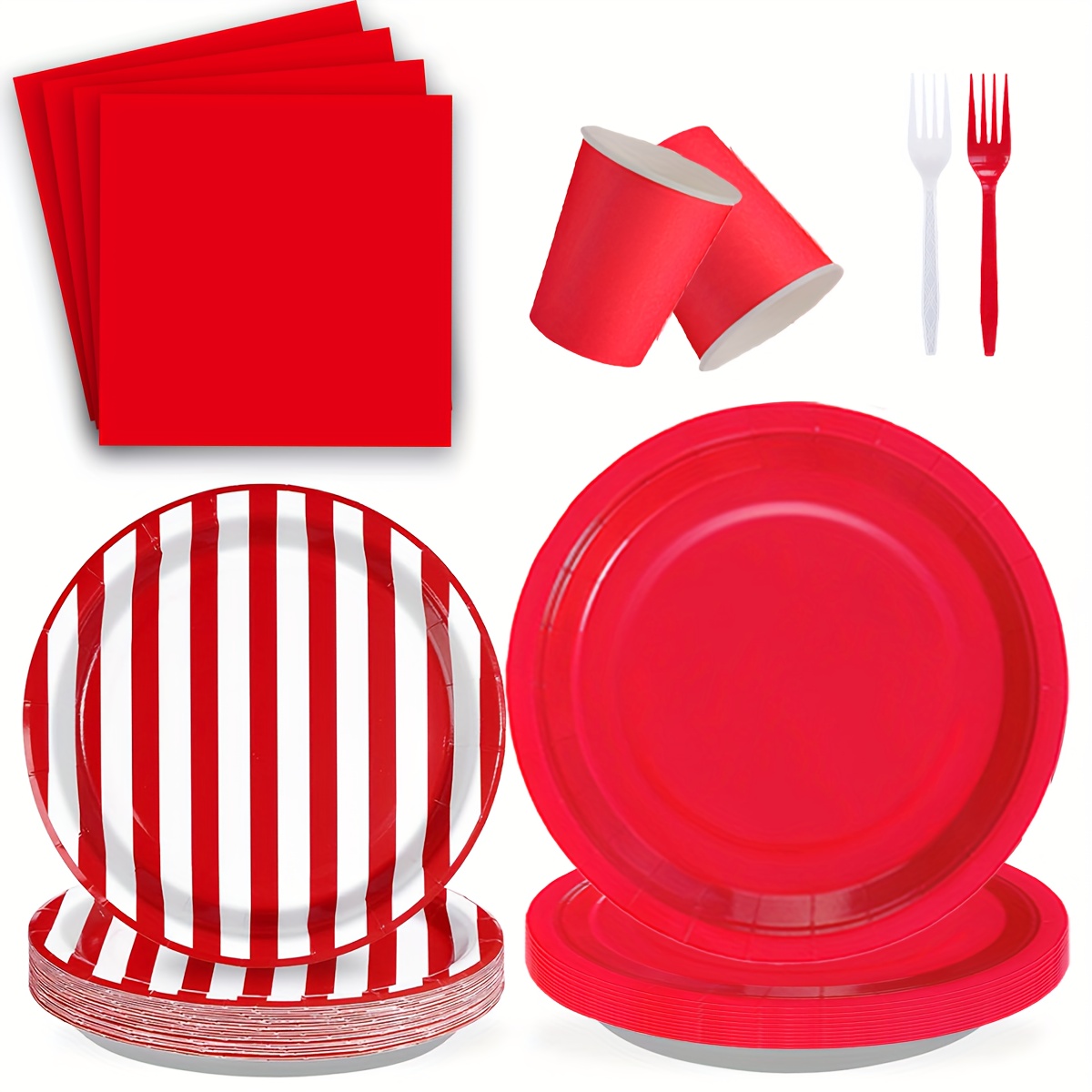 100pcs red white stripe theme party decoration banquet Temu