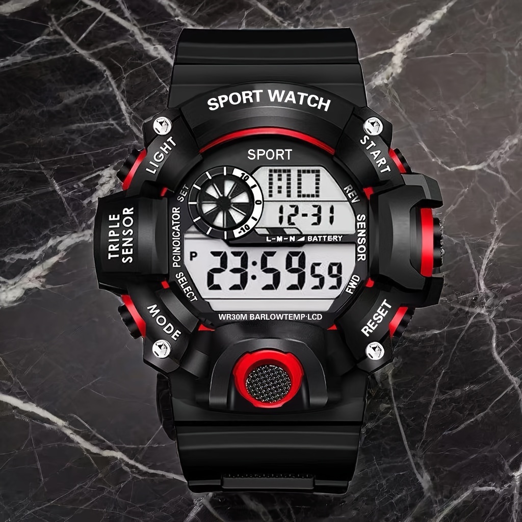   mens         multifunctional   display       plastic   red 11