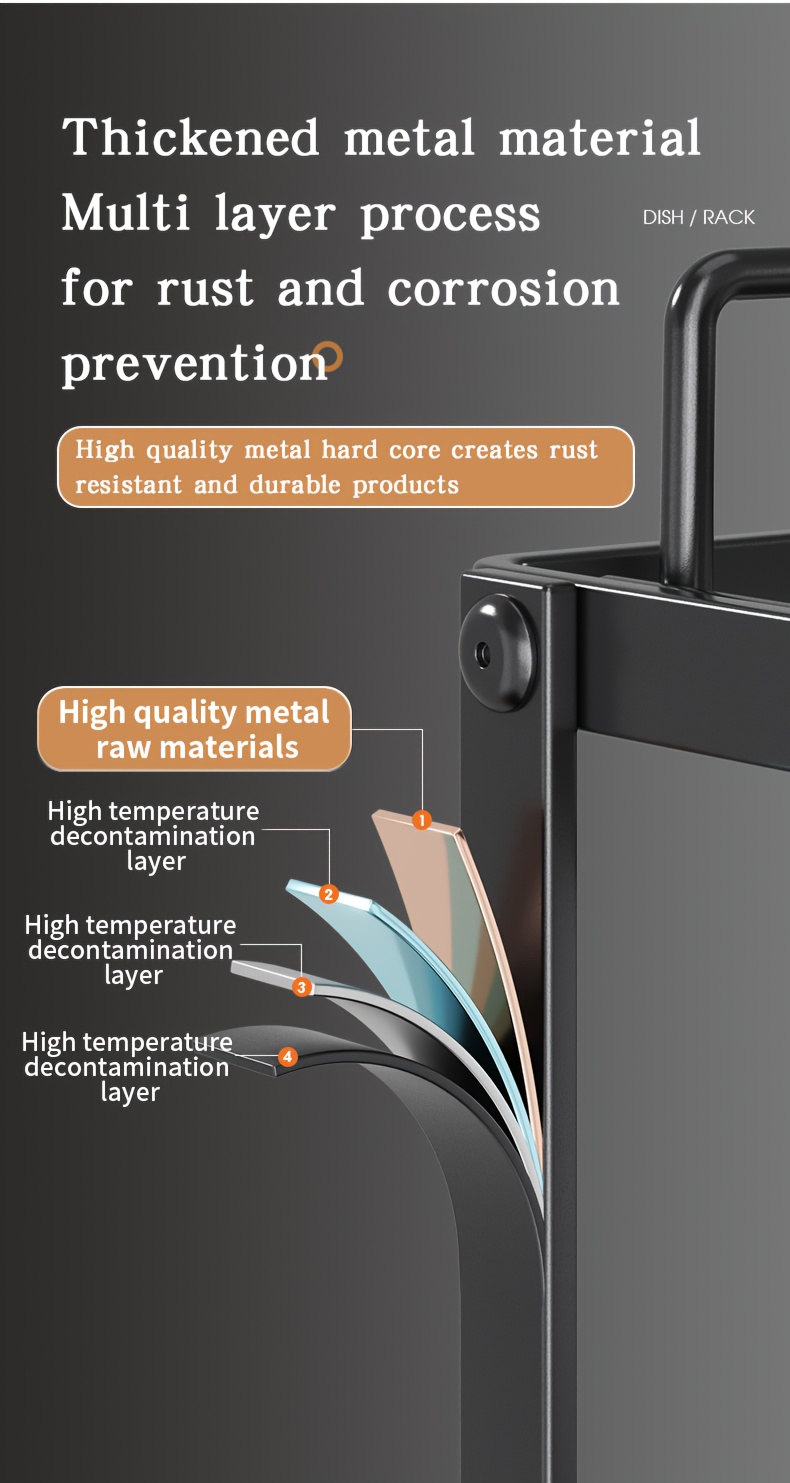 Double Tier Large Metal And Carbon Steel Cutlery Rack for Kitchen Countertop, Space Saving And Durable, with Knife, Fork And Cup Holders And Draining Board, Rustproof Large Two Tier Metal Cutlery Rack, Make The Kitchen More Concise And Organized. 23 Double Tier Large Metal And Carbon Steel Cutlery Rack for Kitchen Countertop, Space Saving And Durable, with Knife, Fork And Cup Holders And Draining Board, Rustproof Large Two Tier Metal Cutlery Rack, Make The Kitchen More Concise And Organized.
