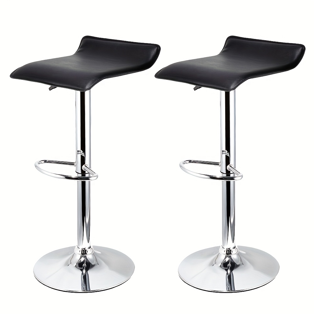 TEMU 2 Heavy Duty Leather Bar Stools With Footrests, Adjustable Swivel Chairs, For 90cm Counters, Kitchen Stools For Counter, Stools, Counter Height