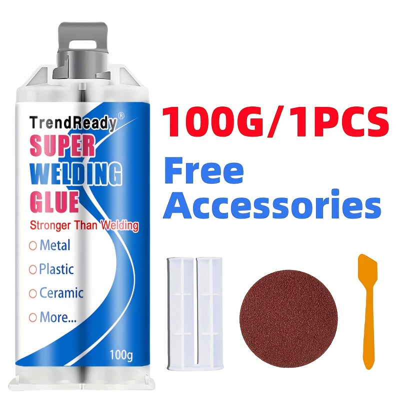TEMU 100g Of Heat-resistant Casting Adhesive With Tools: And Non-clogging | Large Capacity, Suitable For Bonding Metals, Plastics, Ceramics, Welded,