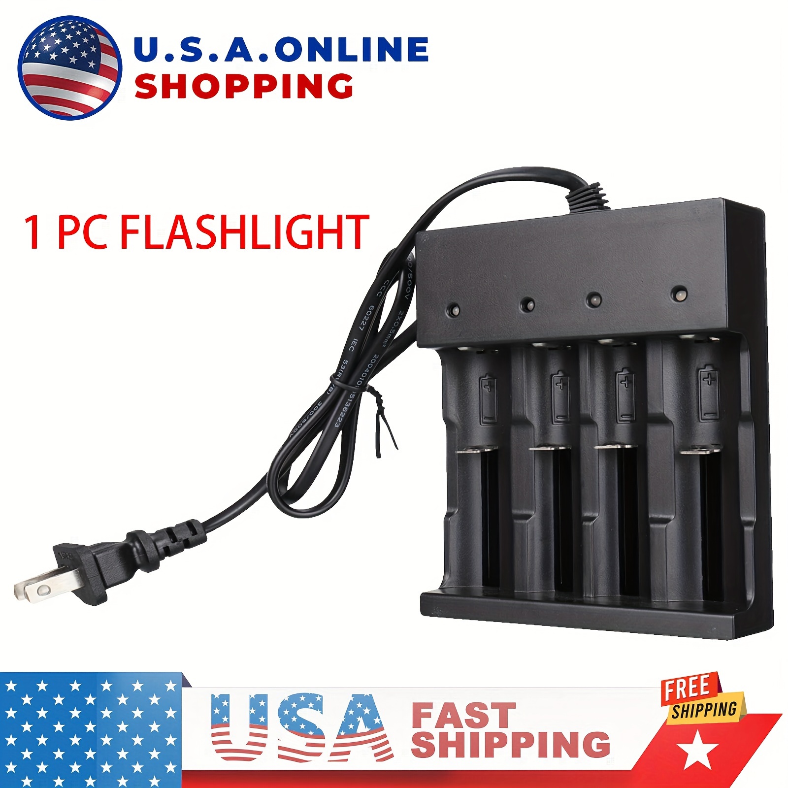 

4- .7v Universal Battery Charger For 18650 16340 26650 3.7v Rechargeable Battery