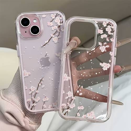 phone case 1 elegant cherry snowflake soft transparent phone case compatible with iphone 17 16 15 14 13 12 11 pro max plus