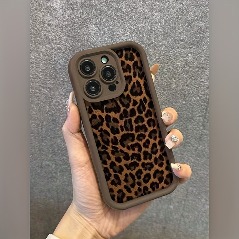 Ovitek za telefon: Rjavi klasični leopardji vzorec 7/8 Plus popolnoma prozoren ovitek proti padcem, preprost in vrhunski prozoren zračni