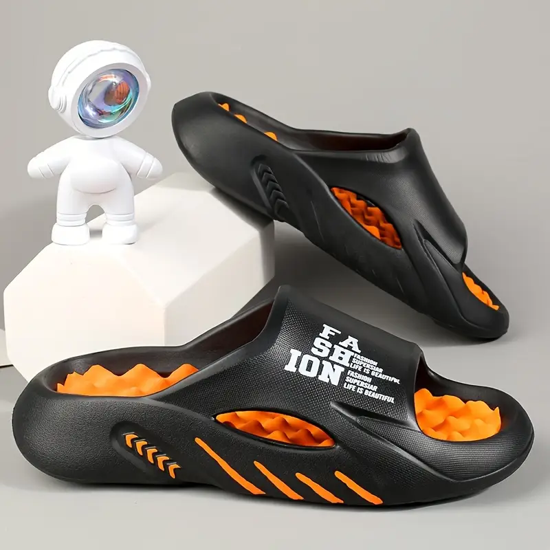 mens slippers 2024 and summer comfortable outsole outdoor casual eva slippers mens fashion cool slides anti slip wear resistant breathable all match couple slippers Product details 1