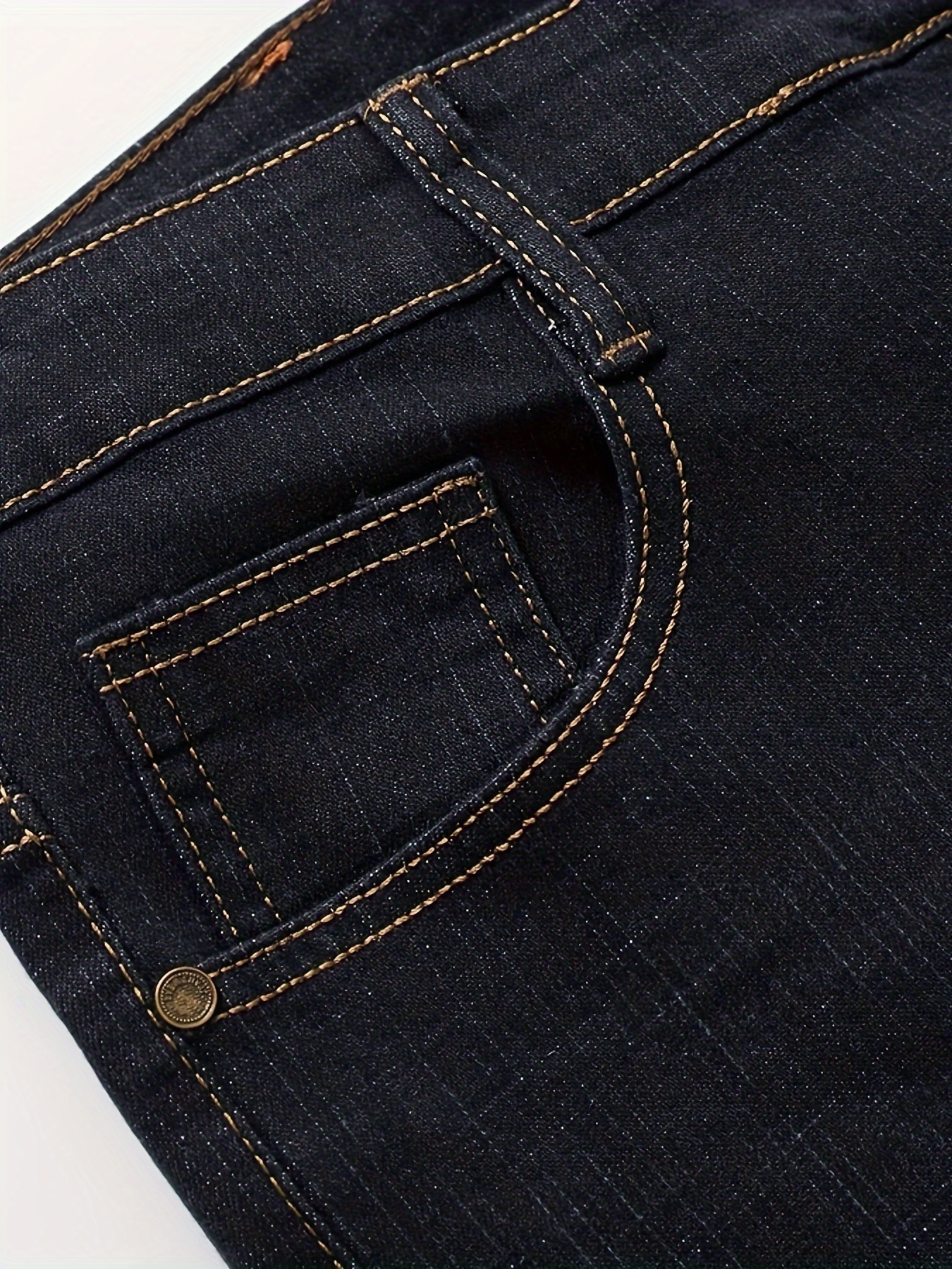 Klassiek design semi-formele jeans, casual stretch-denimbroek voor heren voor zakelijk gebruik