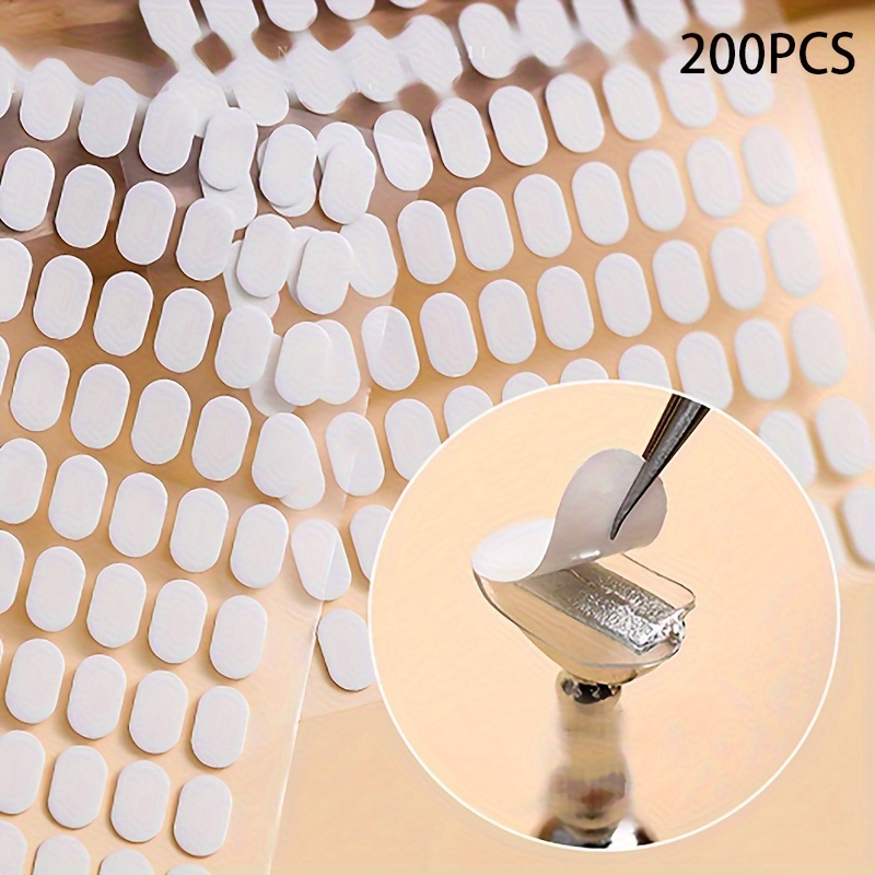 

200pcs Nail Art Display Adhesive Tabs, Double-sided Sticky Tape For False Nails Manicure Tip Holders, Clear Nail Stand Stickers For Polish Display Tools & Accessories - Unscented