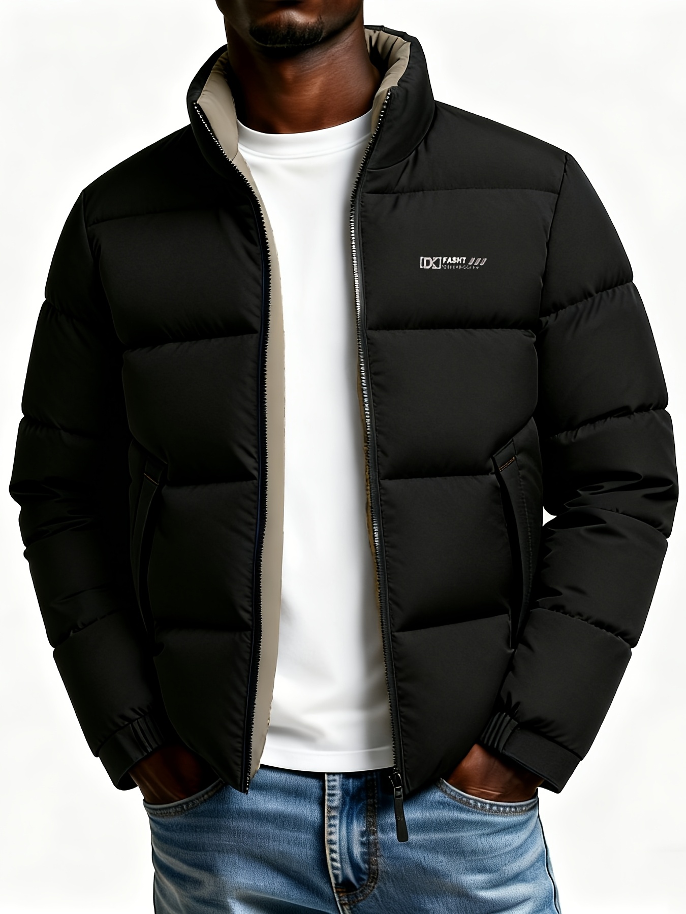 [  obm] abrigo   de invierno para hombre, chaqueta de moda   con cuello  , diseño   y  ,   y  ,   para el desplazamiento   y viajes  