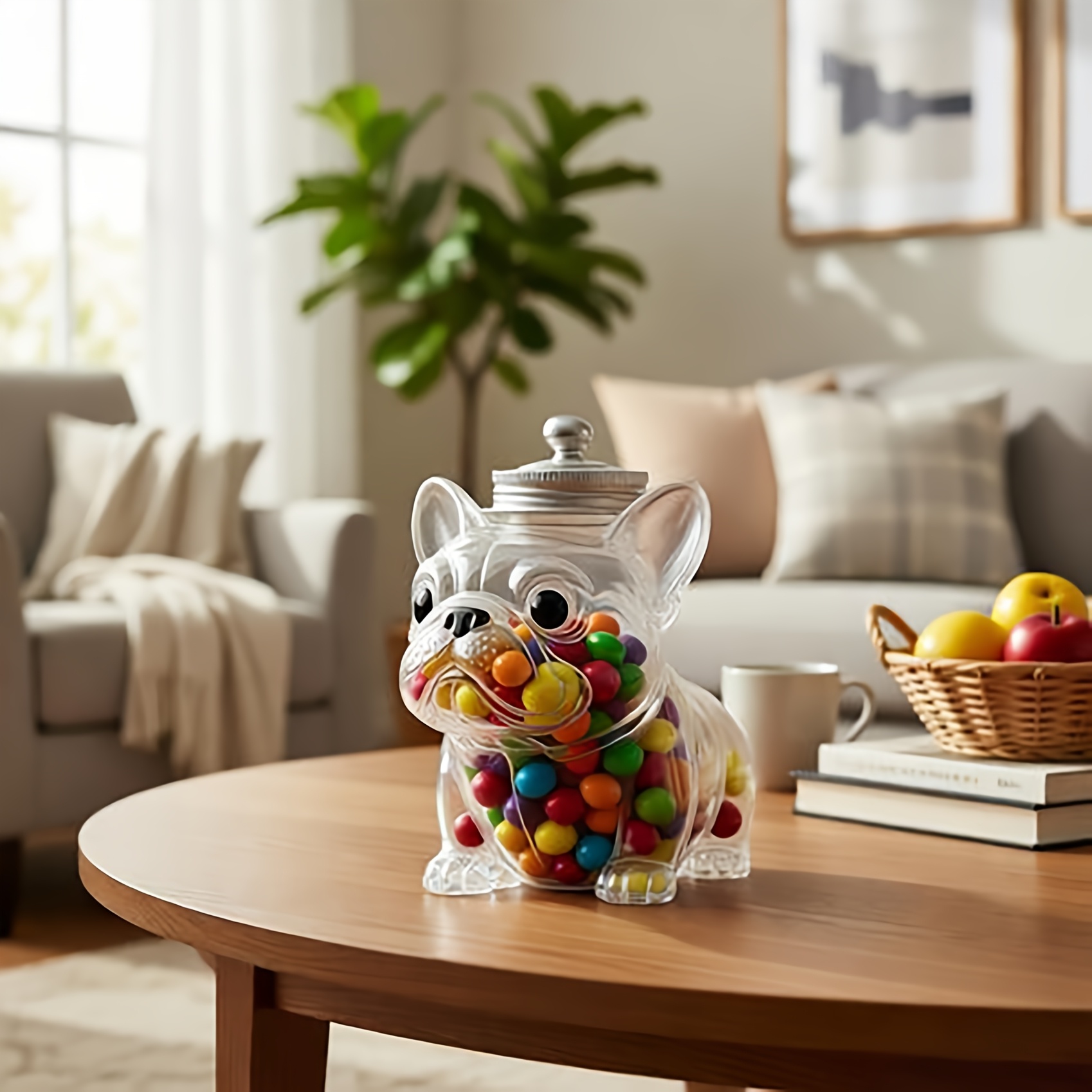 TEMU Chihuahua Dog Shaped Candy Jar, Airtight Container For Kitchen, Coffee Pods And Food Storage