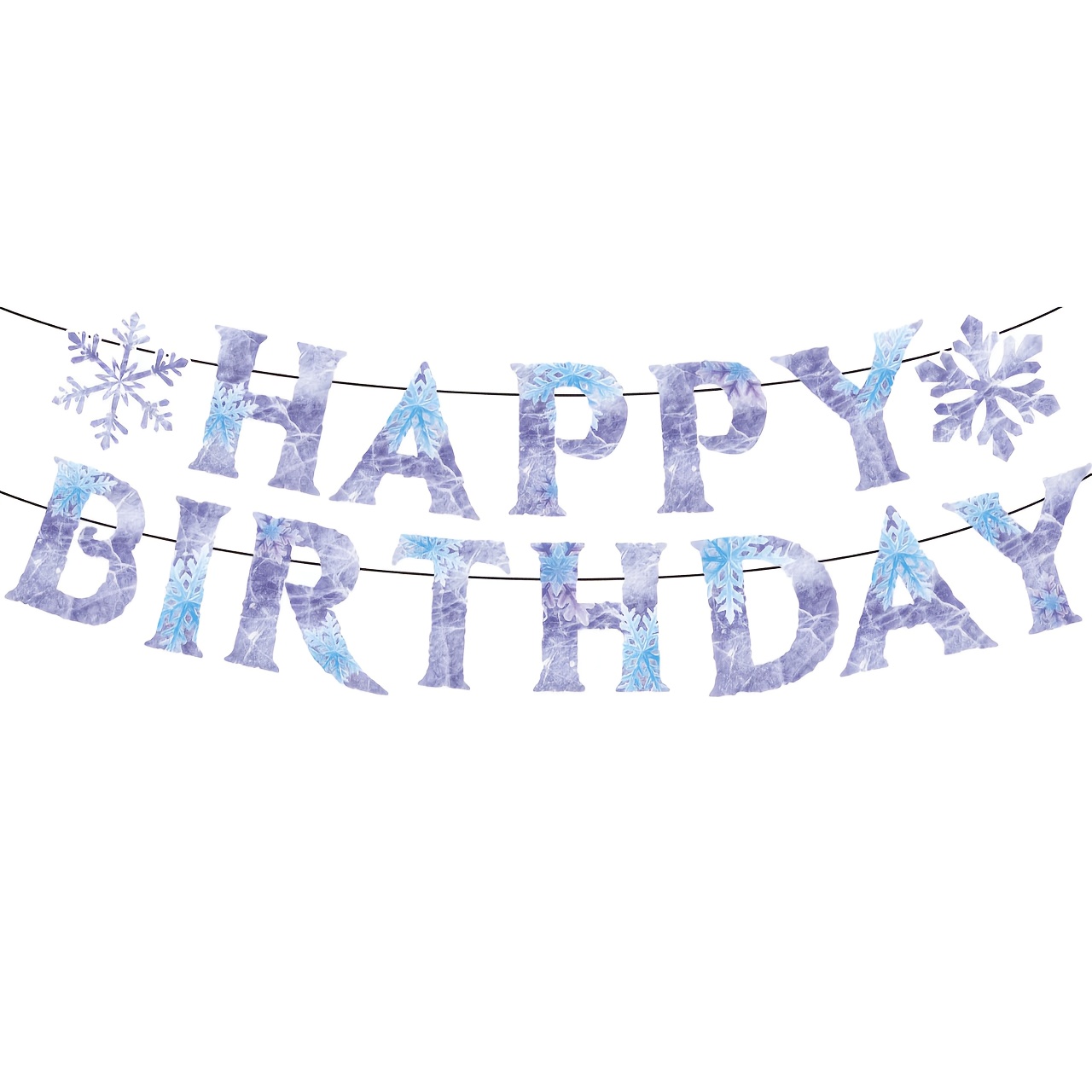 TEMU Lot de 15 pièces de guirlande et bannière sur le thème de La Reine des Neiges, adaptées pour les fêtes d'anniversaire intérieures/extérieures,