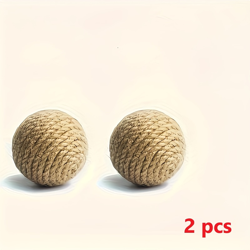 Image of 1/2/4pcs Fabric Chew Balls For | Durable, Non-toxic Interactive Pet Toys - Promotes Dental Health, Mental Stimulation & Rustic For Kittens & Puppies, Without Battery