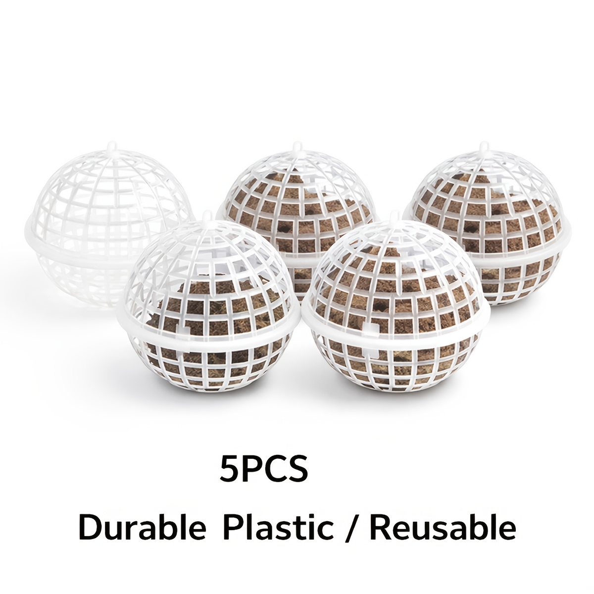 TEMU 5pcs Support de suspension pour boules de mousse, en plastique avec trous de drainage, pour orchidées et fougères à , présentoir suspendu pour